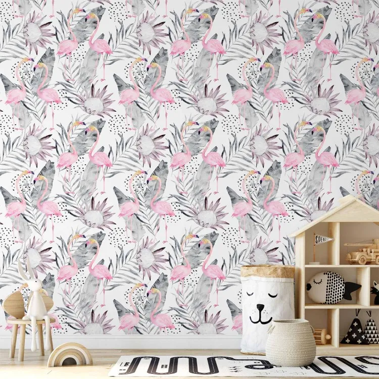 Flamingi i gałązki