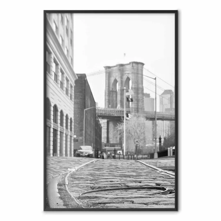 Most Brookliński - czarno-biała kompozycja z architekturą Nowego Jorku