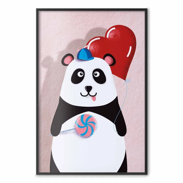 Panda z balonikiem - kolorowa zabawna kompozycja z misiem dla dzieci