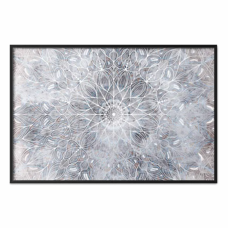 Przymglona mandala - orientalna mandala o białym kolorze w motywie zen