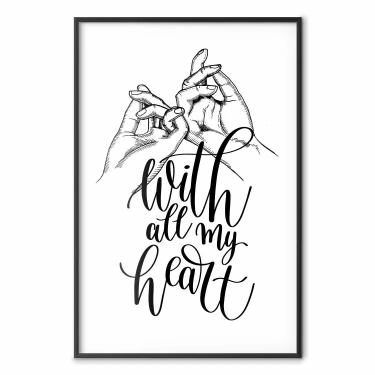 With All My Heart - trzymające się dłonie i napisy w języku angielskim
