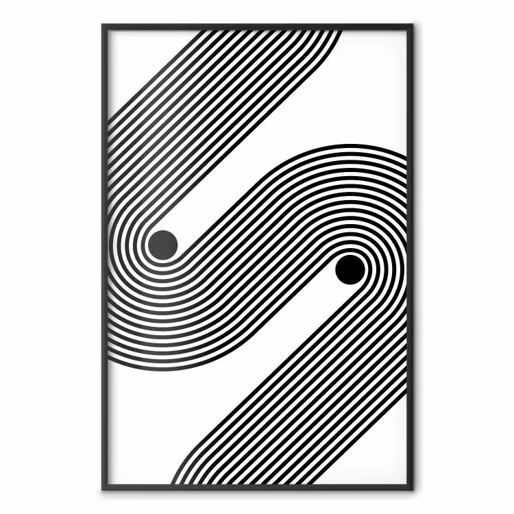 Monochromatyczna symfonia - abstrakcyjne czarne linie tworzące fale