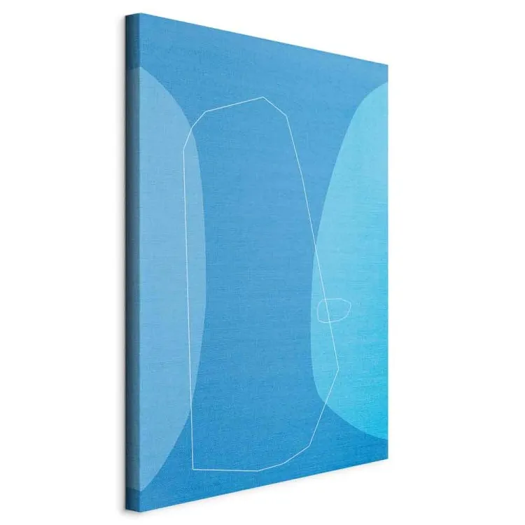 Biały wielokąt na niebieskim tle - nowoczesna  abstrakcja geometryczna