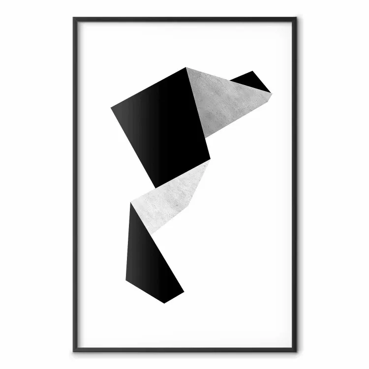 Moduł - czarno-biała abstrakcyjna figura geometryczna na jasnym tle