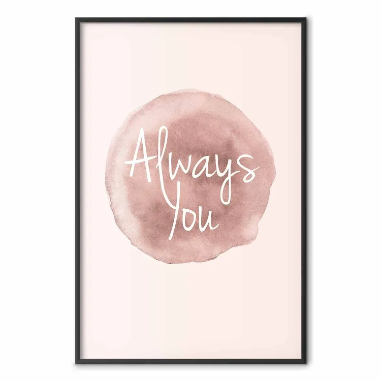 Always You - napisy w języku angielskim na akwarelowym różowym tle