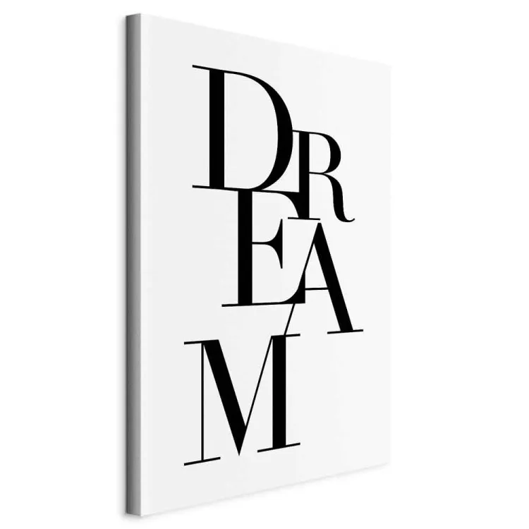 Black Dream (1-częściowy) pionowy – abstrakcyjne czarno-białe napisy