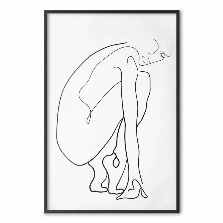 Perfekcyjna linia - line art kobiecej sylwetki na kontrastującym tle