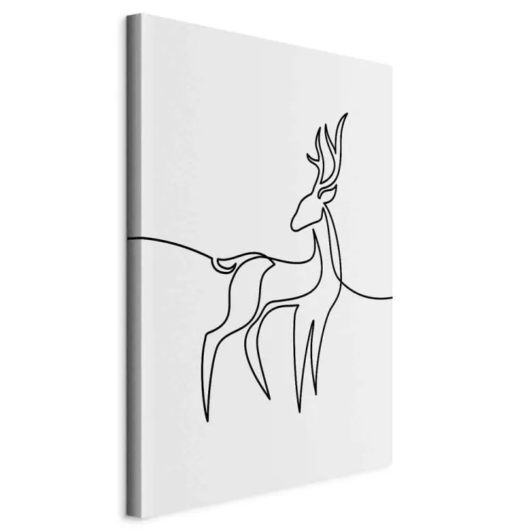 Postać jelenia - czarno-biała abstrakcja w stylu line art