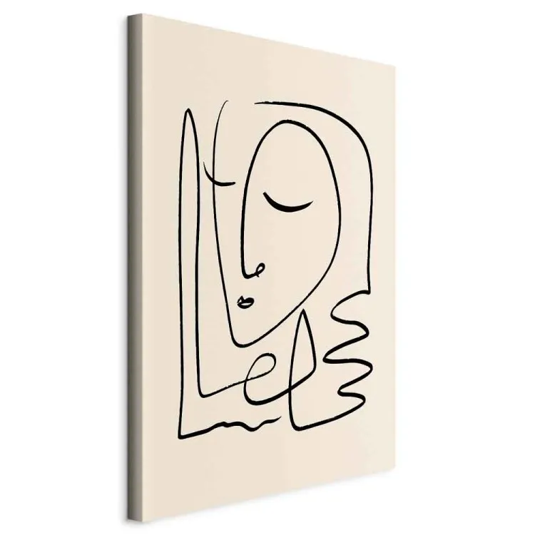 Lekkość wspomnień (1-częściowy) pionowy - lineart twarzy w stylu boho