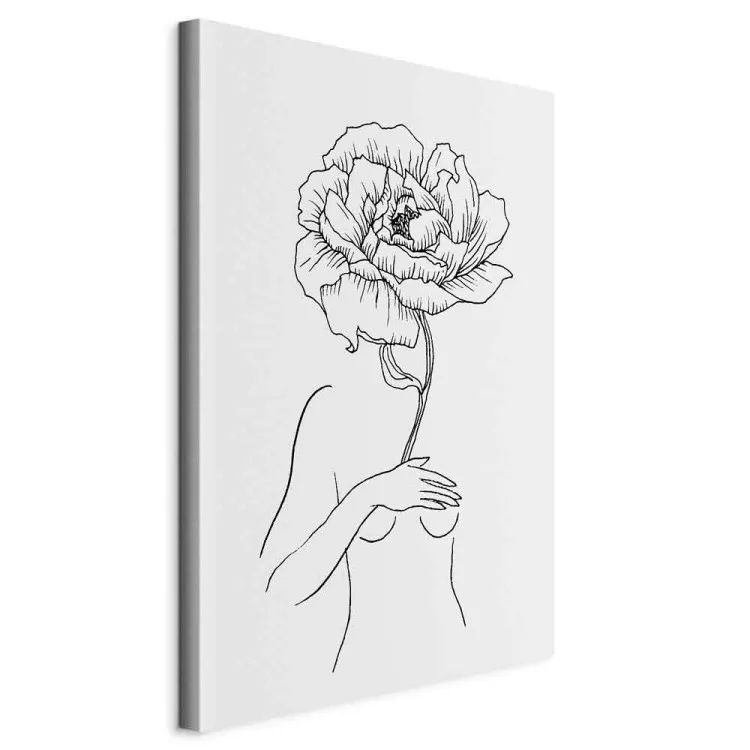 Zmysłowy rozkwit (1-częściowy) pionowy - lineart abstrakcyjnej kobiety