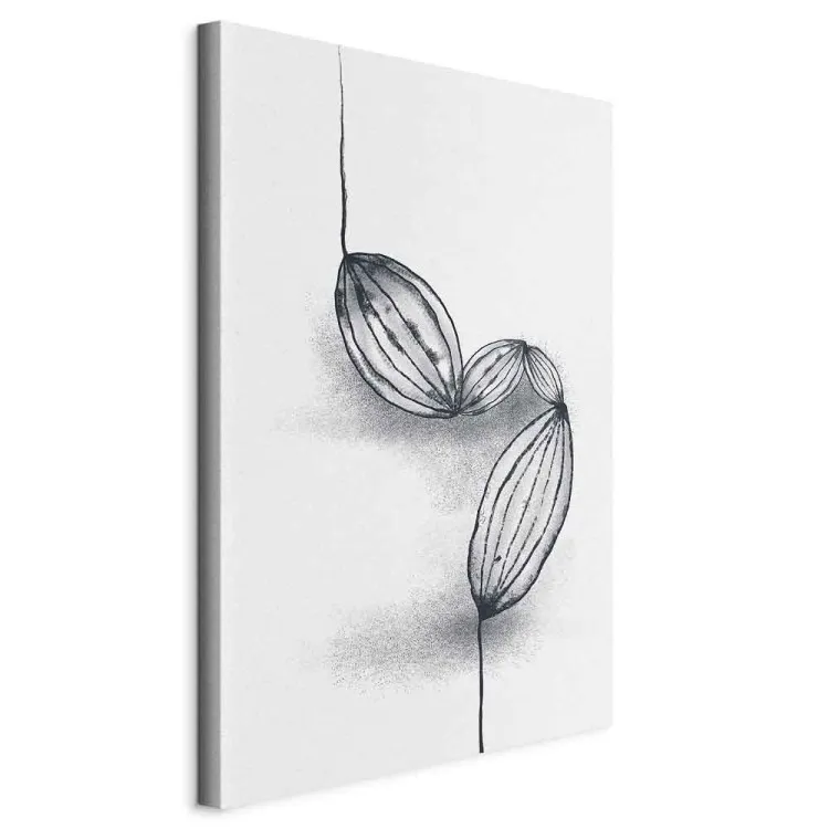 Ziarna kakaowca (1-częściowy) pionowy - czarno-biała martwa natura