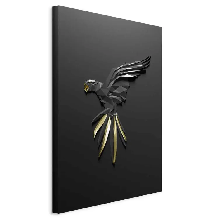 Czarna papuga (1-częściowy) pionowy - ptak z geometrycznej tekstury