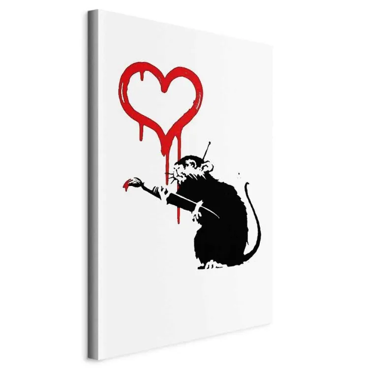 Love Rat (1-częściowy) pionowy - street art szczura jako malarza serc