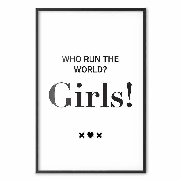 Who Run The World? Girls! - czarne napisy po angielsku w formie cytatu