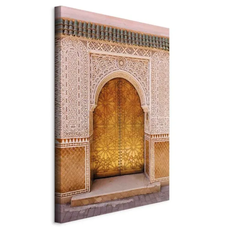 Arabski przepych (1-częściowy) pionowy - złociste ornamenty na ścianie