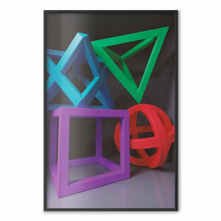 Splatane symbole - kolorowe figury geometryczne imitujące efekt 3D