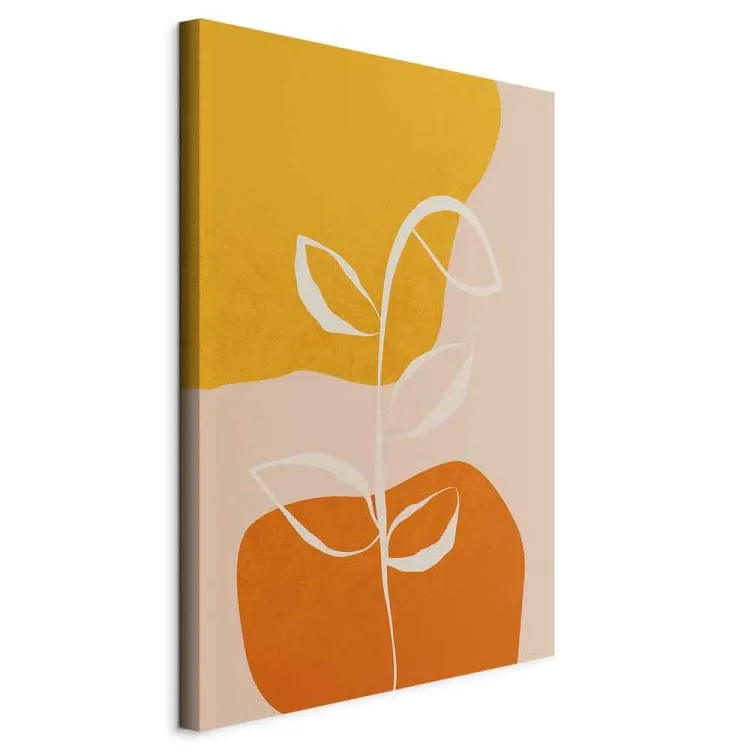 Biała gałązka - abstrakcyjny motyw botaniczny w pastelowych kolorach