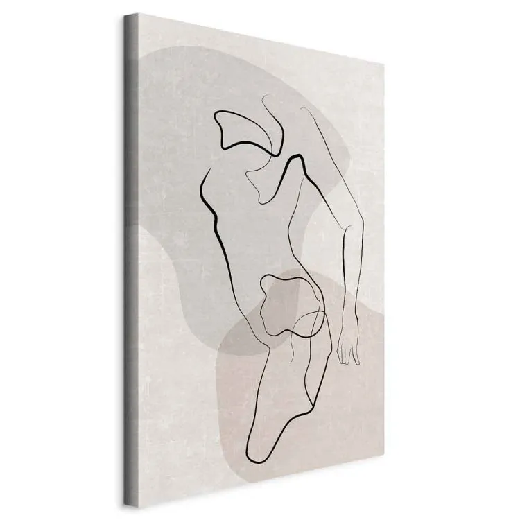 Wyśnione pragnienia - minimalistyczna ilustracja kobiecej sylwetki w stylu lineart, idealna dekoracja wnętrz w stylu skandynawskim
