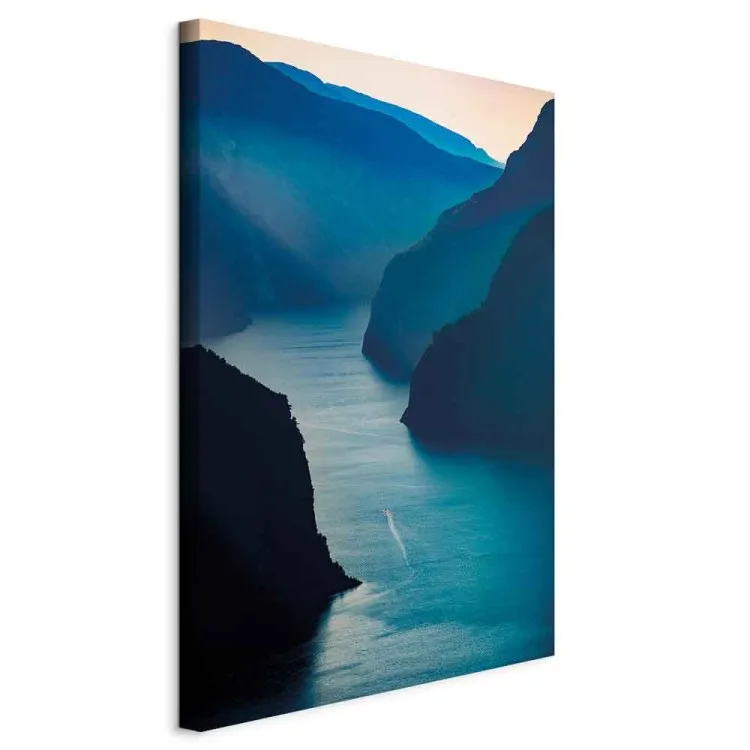 Aurlandsfjord (1-częściowy) pionowy - niebieski pejzaż pośród gór