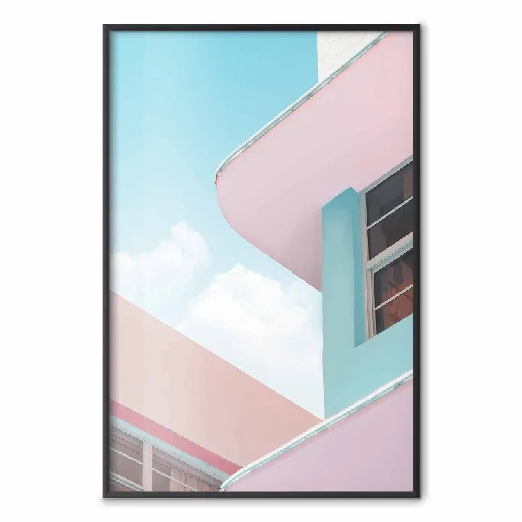 Budynek w stylu Miami Beach - wakacyjna minimalistyczna architektura