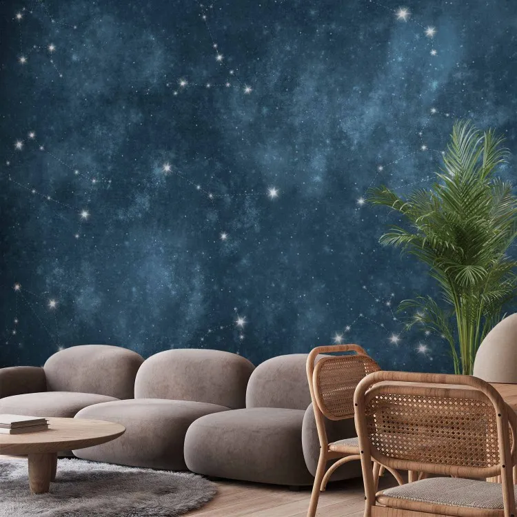 Gwiazdy - konstelacje znaków zodiaku w granatowym kosmosie