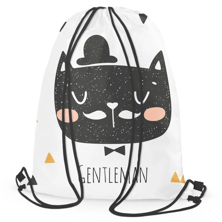 Koci dandys z melonikiem - ilustracja w stylu scandi z napisem