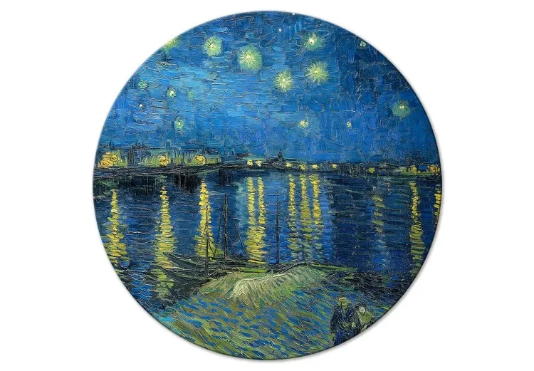 Vincent van Gogh - Gwieździsta noc nad Rhone - Łódź na tle niebieskiego nieba