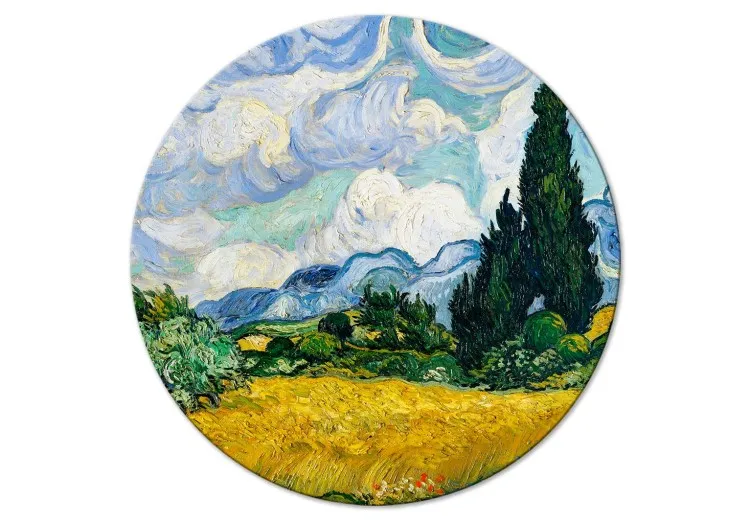 Vincent Van Gogh - krajobraz z żółtym polem parzenicy i cyprys