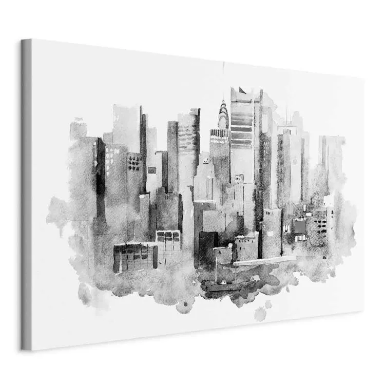 Monochromatyczna architektura - miejski pejzaż malowany akwarelą