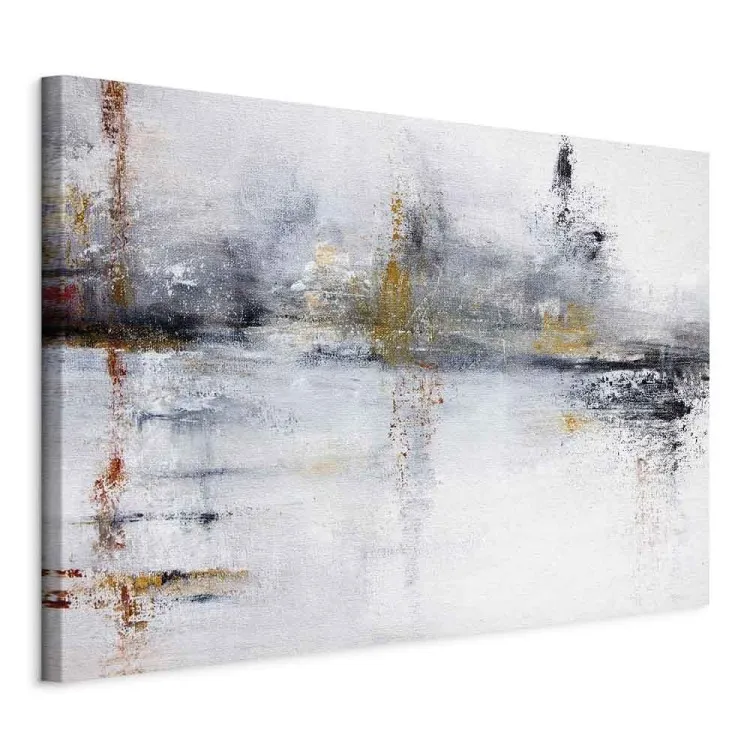 Abstrakcyjny pejzaż - ręcznie malowany widok w jasnych kolorach