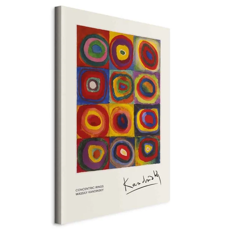 Studium barw - kwadraty z koncentrycznymi okręgami Kandinsky’ego