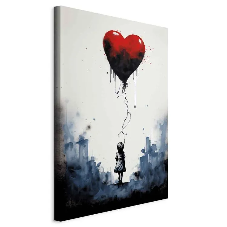 Odlatujący balon - akwarelowa kompozycja inspirowana stylem Banksy