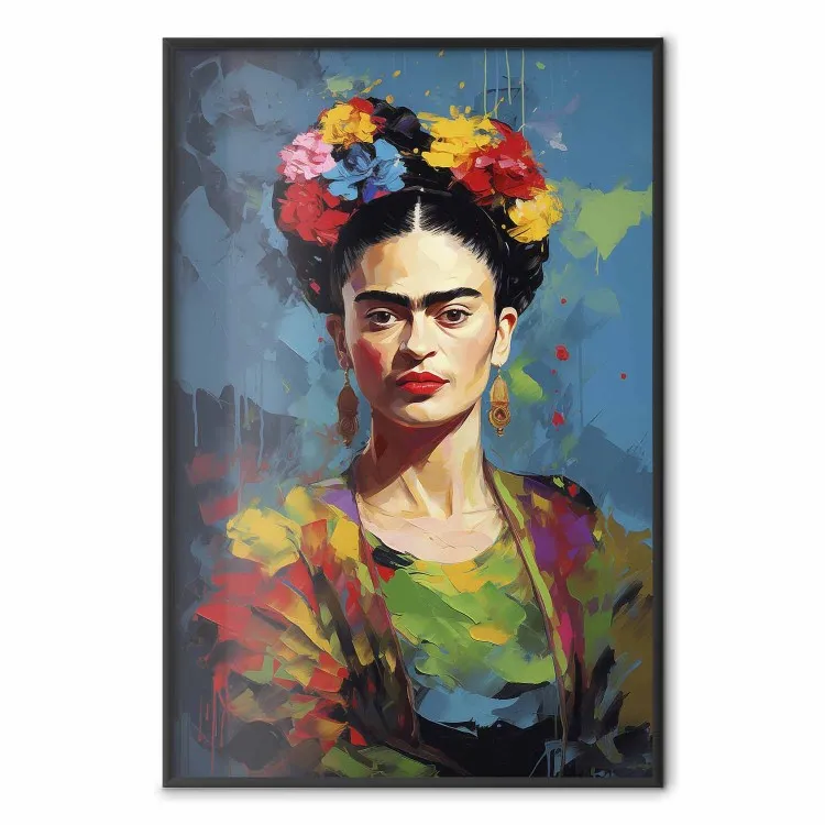 Artystyczna Frida - malarski portret z widocznymi pociągnięciami farby