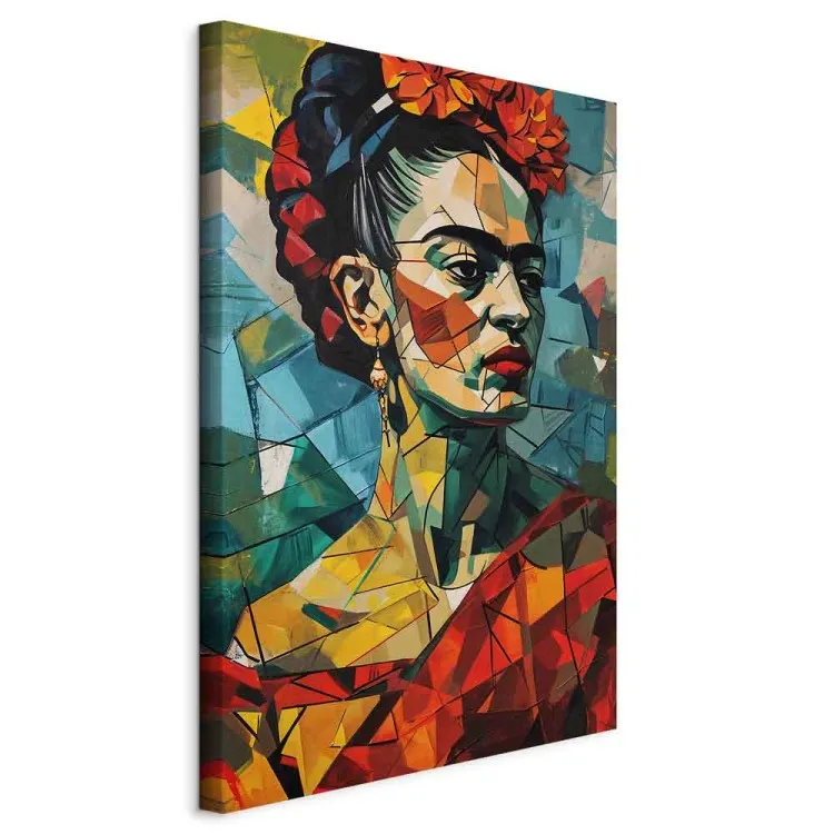 Frida Kahlo - geometryczny portret w stylu kubistycznym