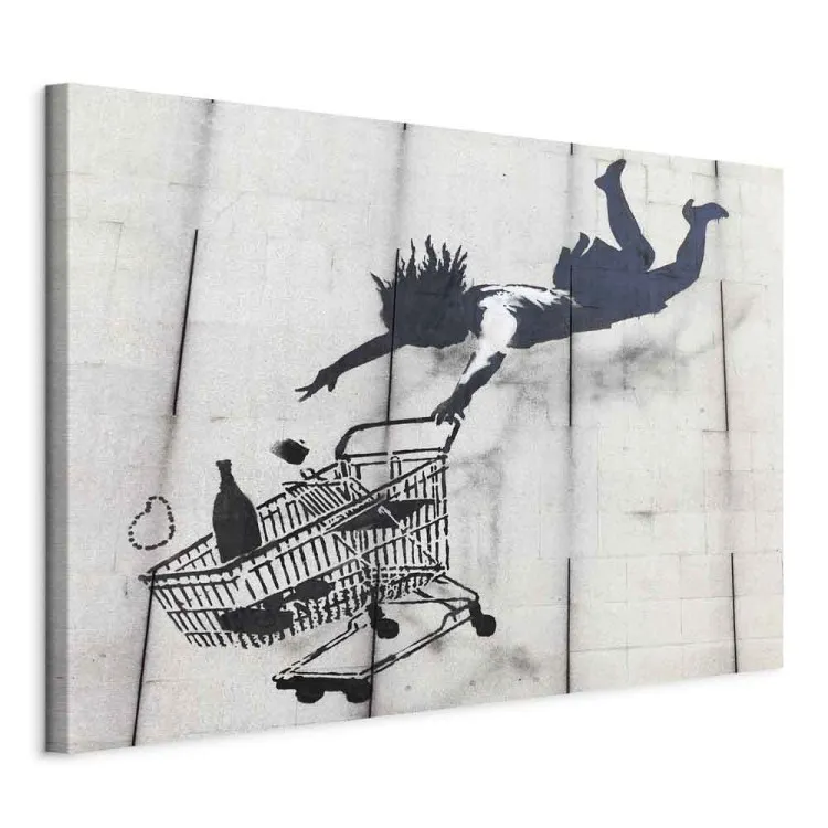 Upadająca kobieta z wózkiem na zakupy (Banksy)